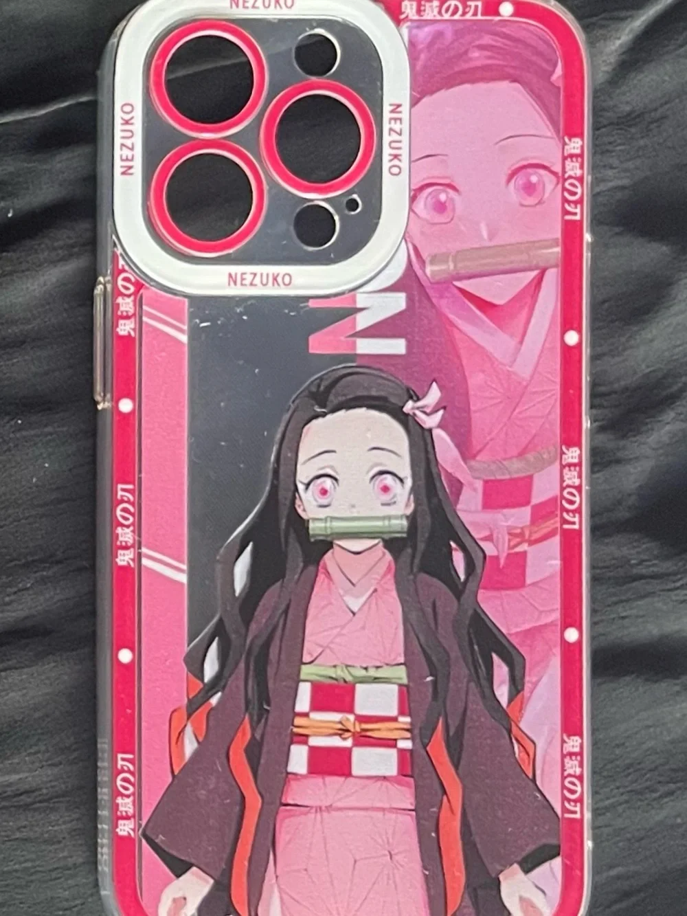 Nezuko Pink Anime Phone Case for iPhone 13-15 Pro